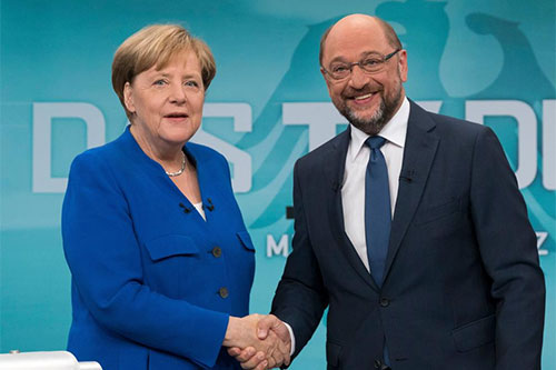 Angela Merkel y Martin Schulz Una gran coalición permite a Alemania salir de un bloqueo político